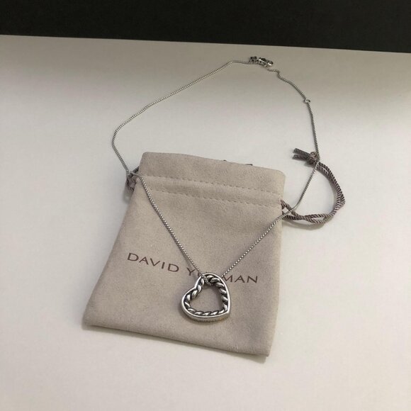 David Yurman Heart Pendant Necklace in 925 Sterling Silver - Picture 2 of 9